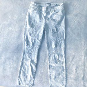 Guess White Distressed Skinny Jeans